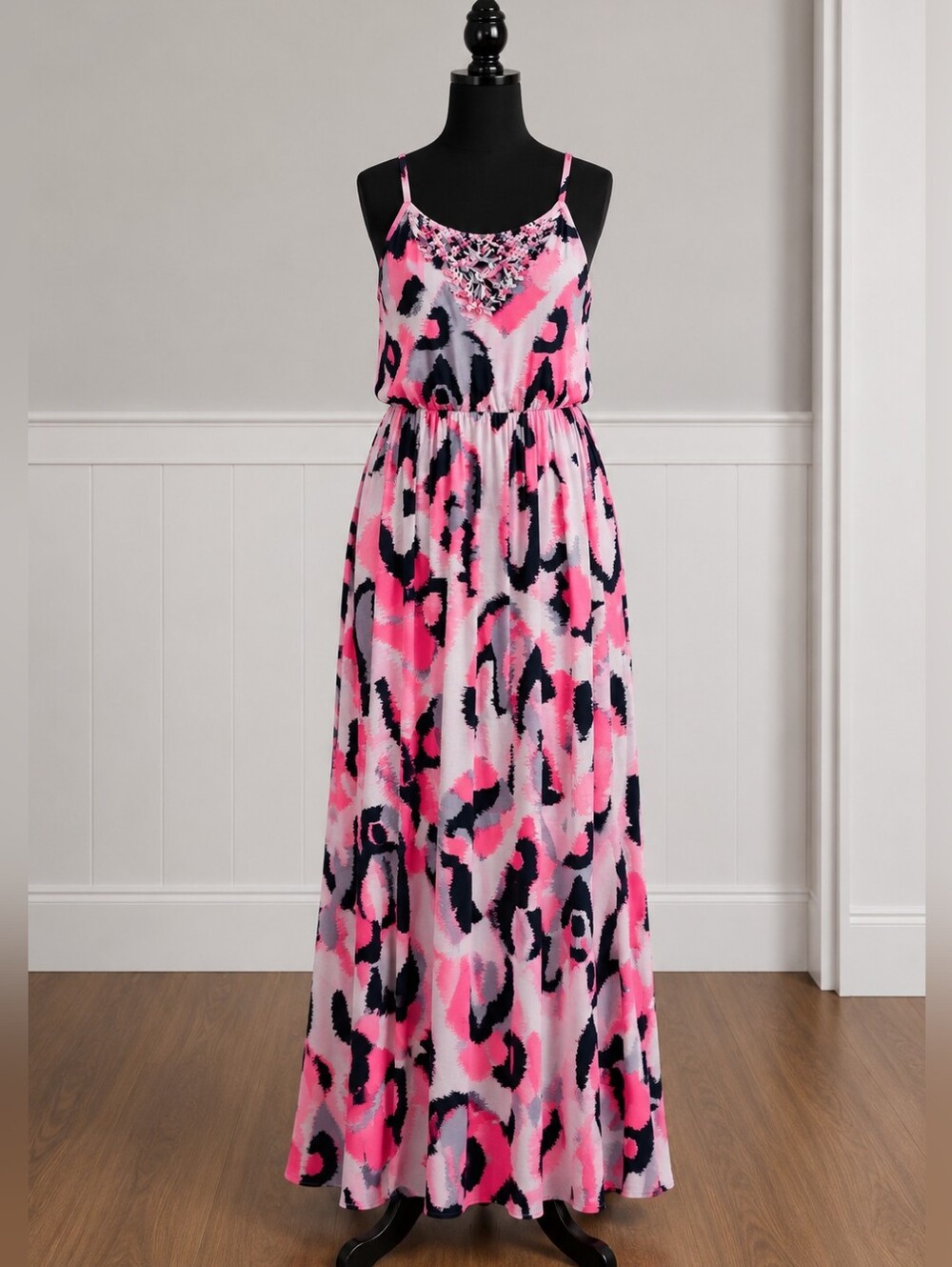 •Banana Republic Pink and Black Textured Dress